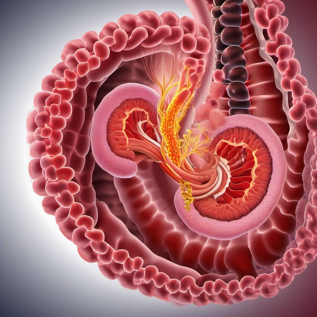 Acute infarction of intestine, part unspecified digital illustration