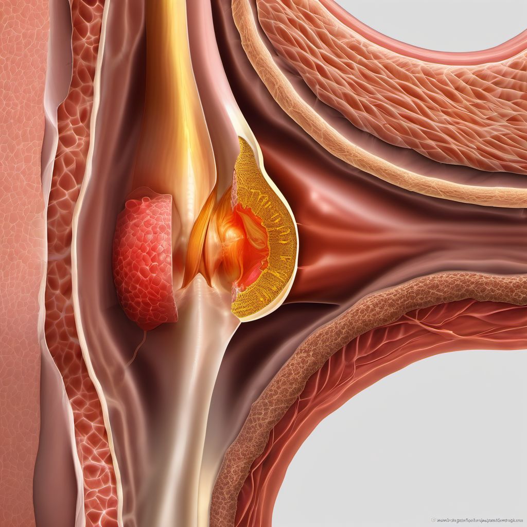 Fissure and fistula of anal and rectal regions digital illustration