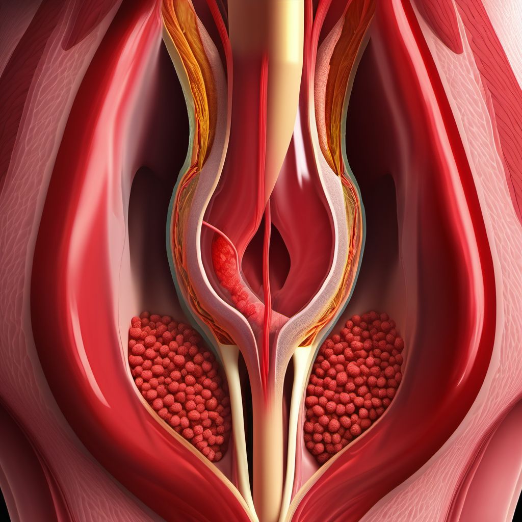Hemorrhoids and perianal venous thrombosis digital illustration