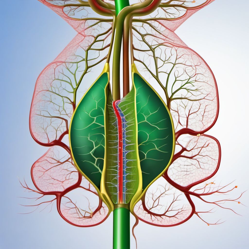 Calculus of bile duct with cholangitis digital illustration