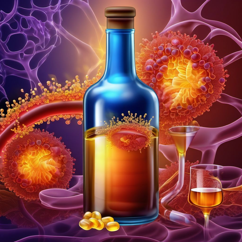 Alcohol induced acute pancreatitis digital illustration