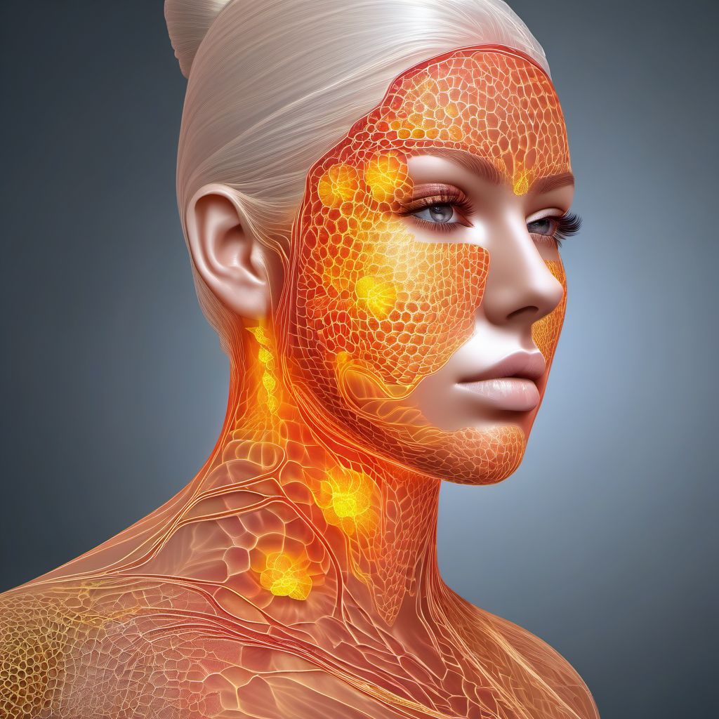 Cellulitis and acute lymphangitis of face digital illustration
