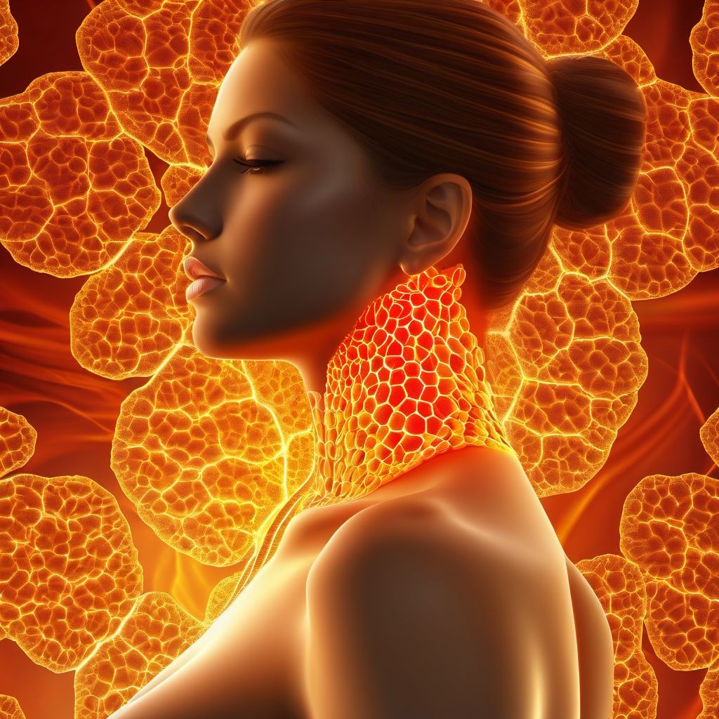 Cellulitis and acute lymphangitis of neck digital illustration