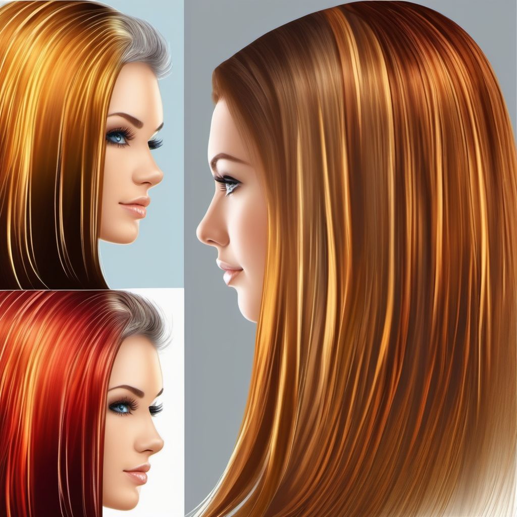 Hair color and hair shaft abnormalities digital illustration