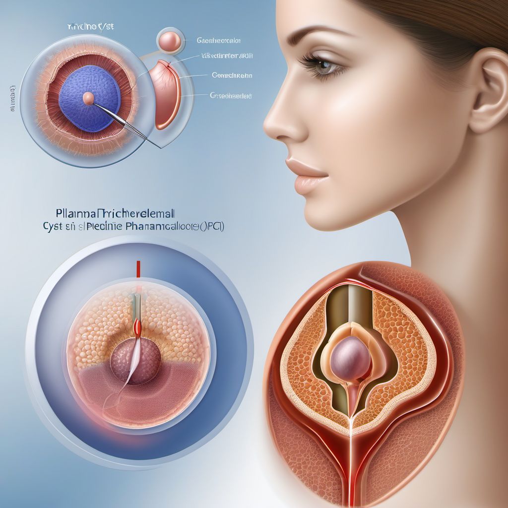 Pilar and trichodermal cyst digital illustration