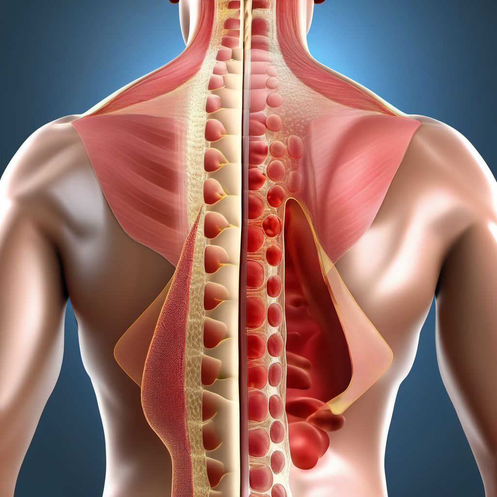 Pressure ulcer of left upper back digital illustration