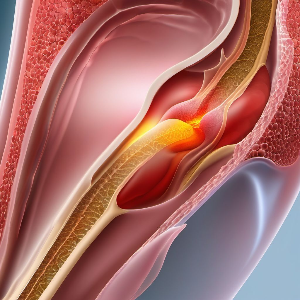 Pressure ulcer of unspecified hip digital illustration