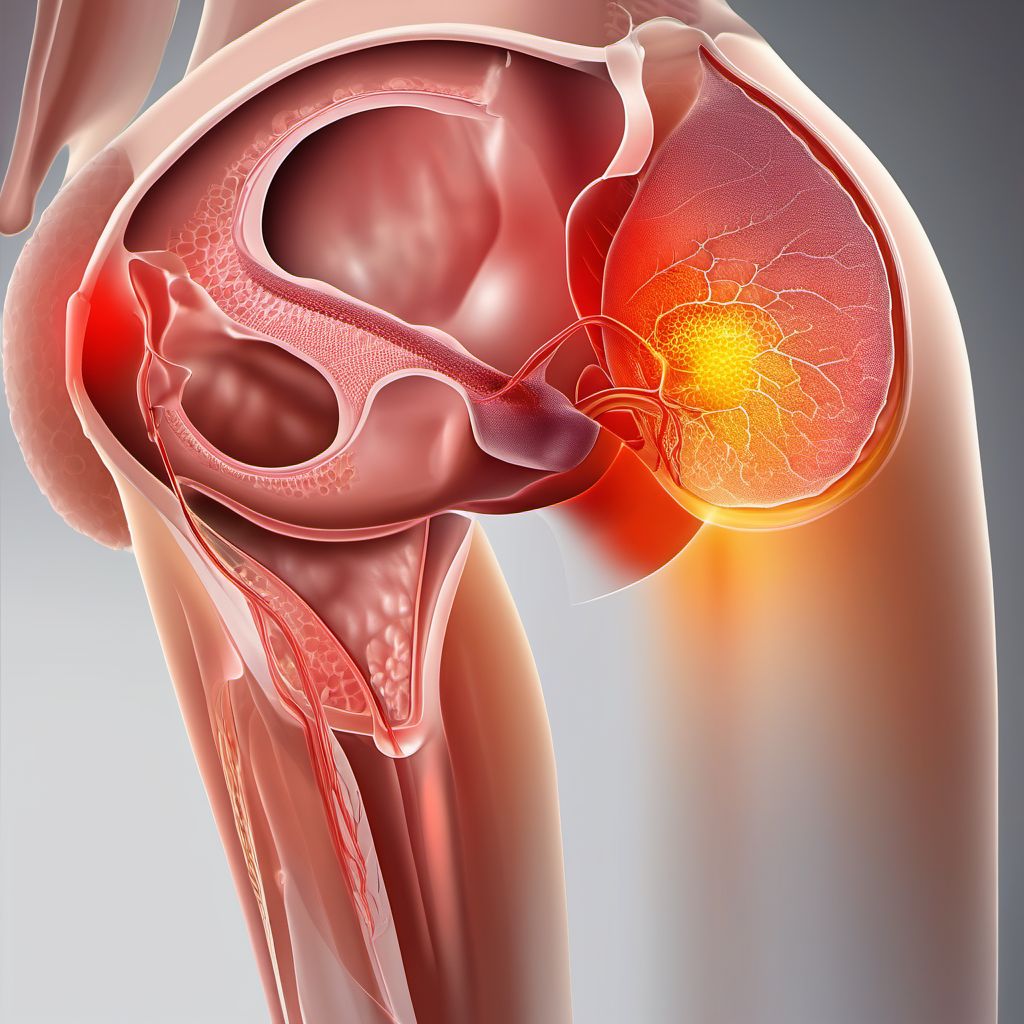 Pressure ulcer of right hip digital illustration