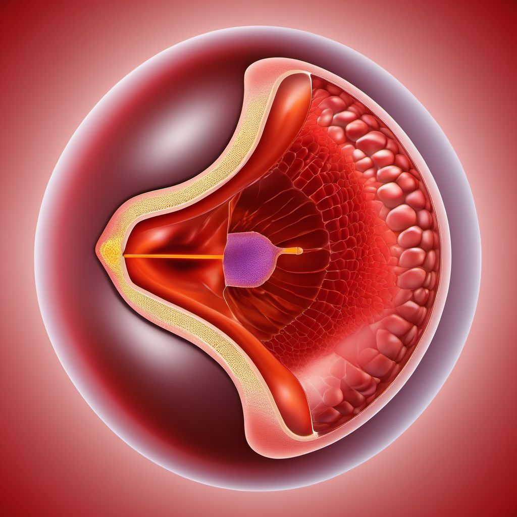 Pressure ulcer of left buttock digital illustration