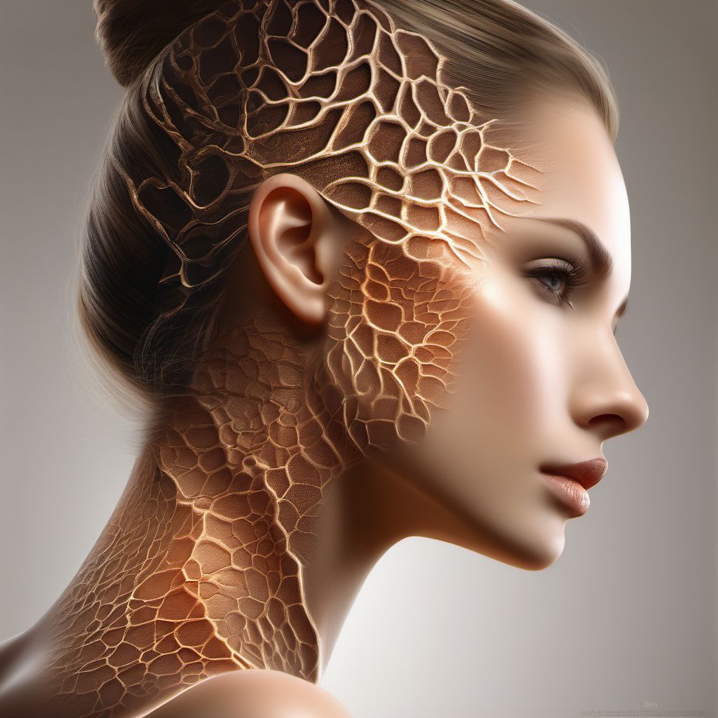 Atrophic disorders of skin digital illustration