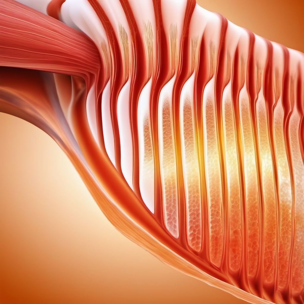 Calcification and ossification of muscles associated with burns, forearm digital illustration