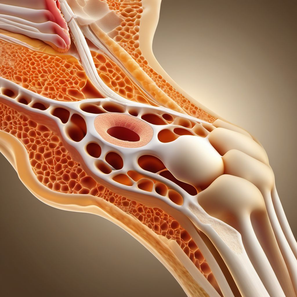 Calcium deposit in bursa, elbow digital illustration