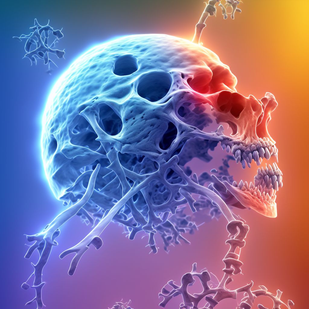 Age-related osteoporosis with current pathological fracture, femur digital illustration