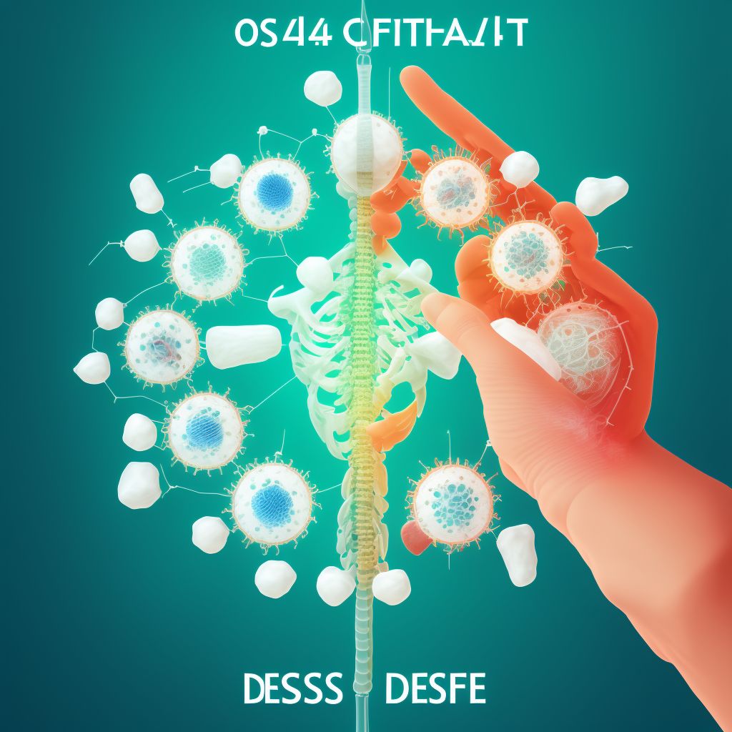 Osteopathy in diseases classified elsewhere, hand digital illustration