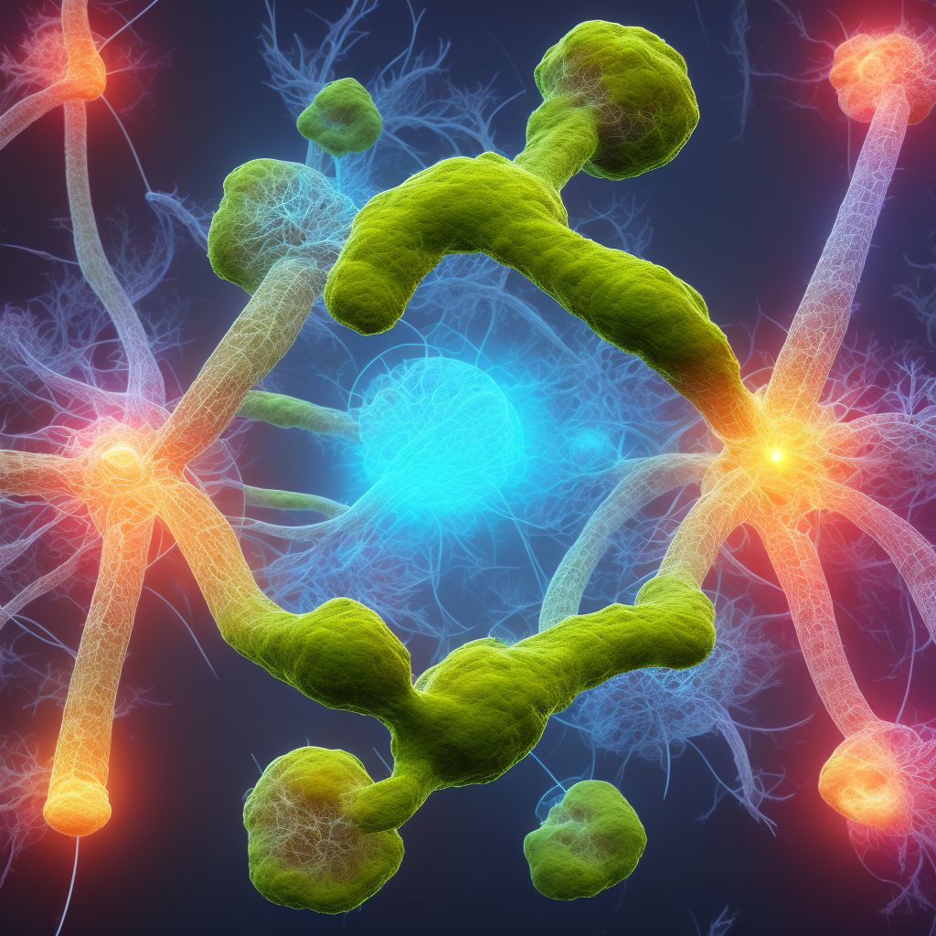 Connective tissue stenosis of neural canal digital illustration