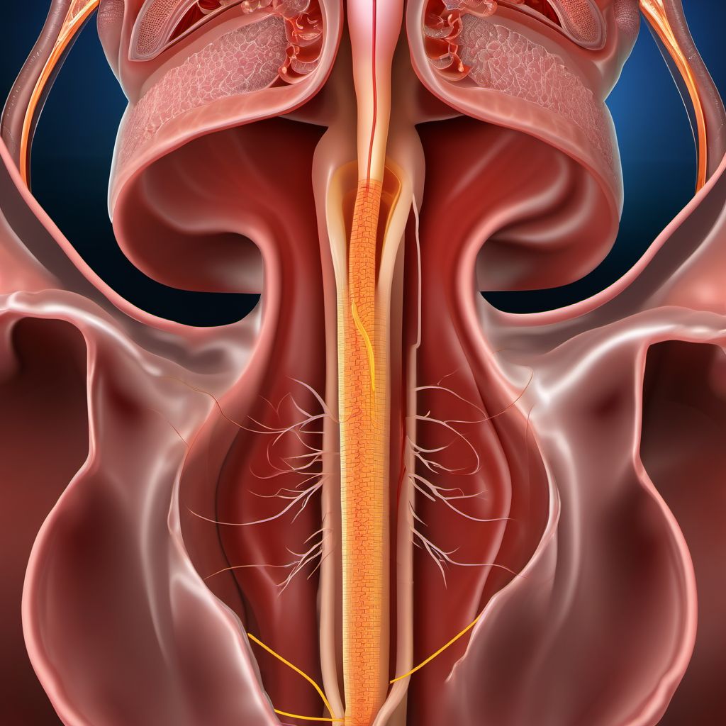 Crossing vessel and stricture of ureter without hydronephrosis digital illustration