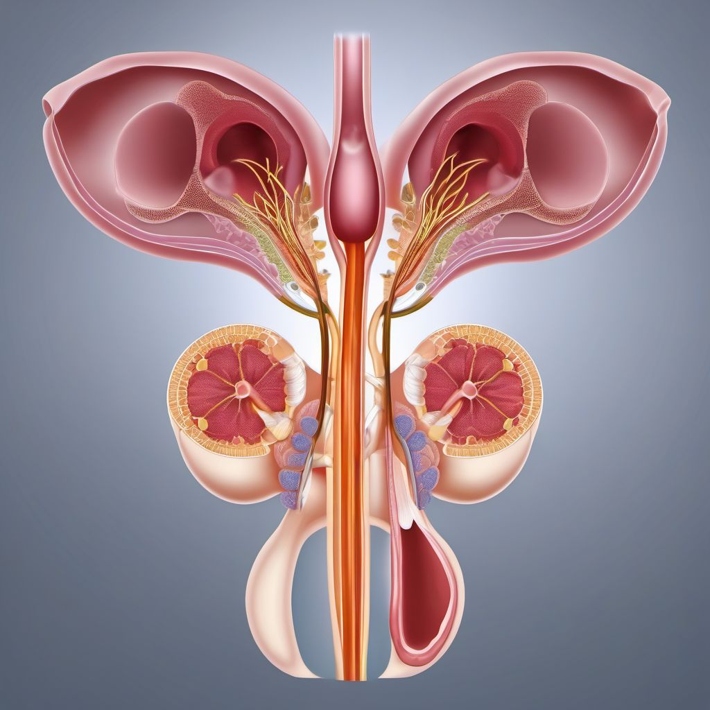 Prolapse and hernia of ovary and fallopian tube digital illustration