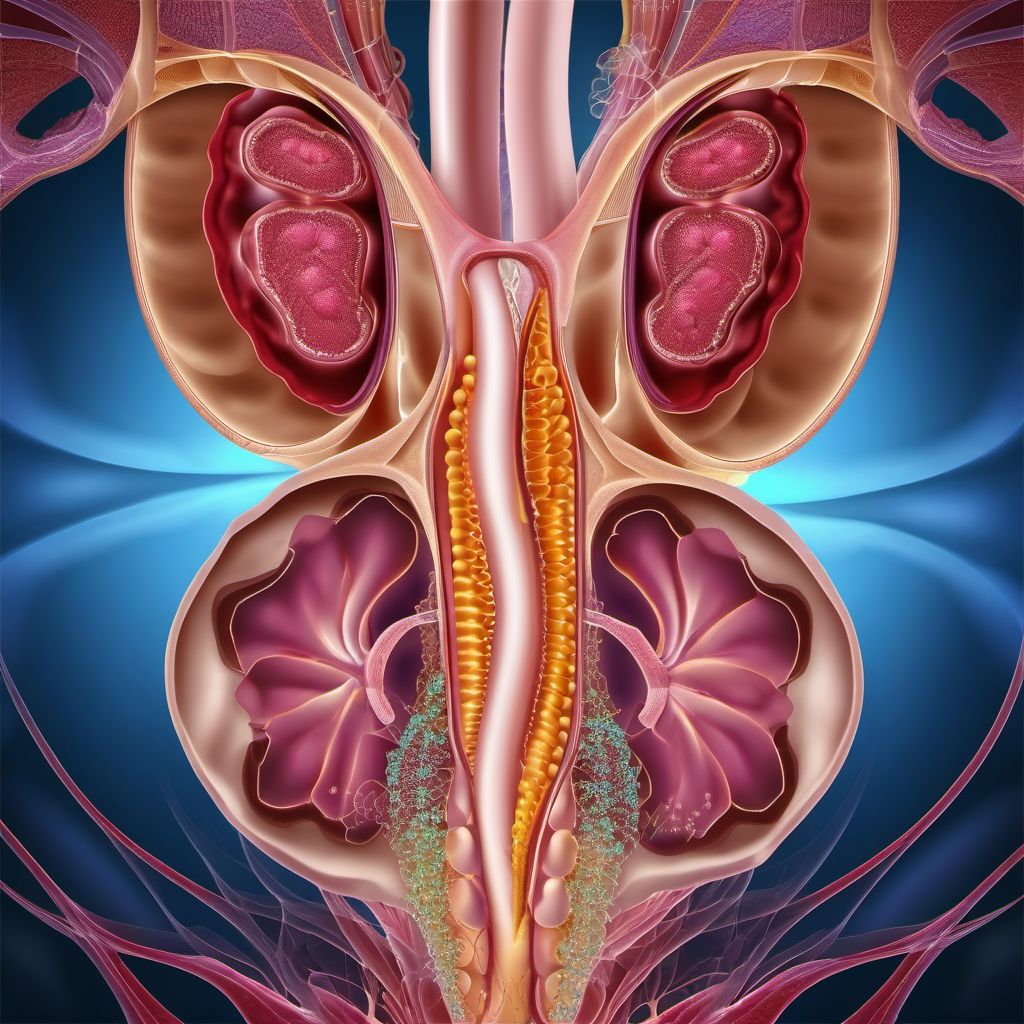 Torsion of ovary and ovarian pedicle digital illustration