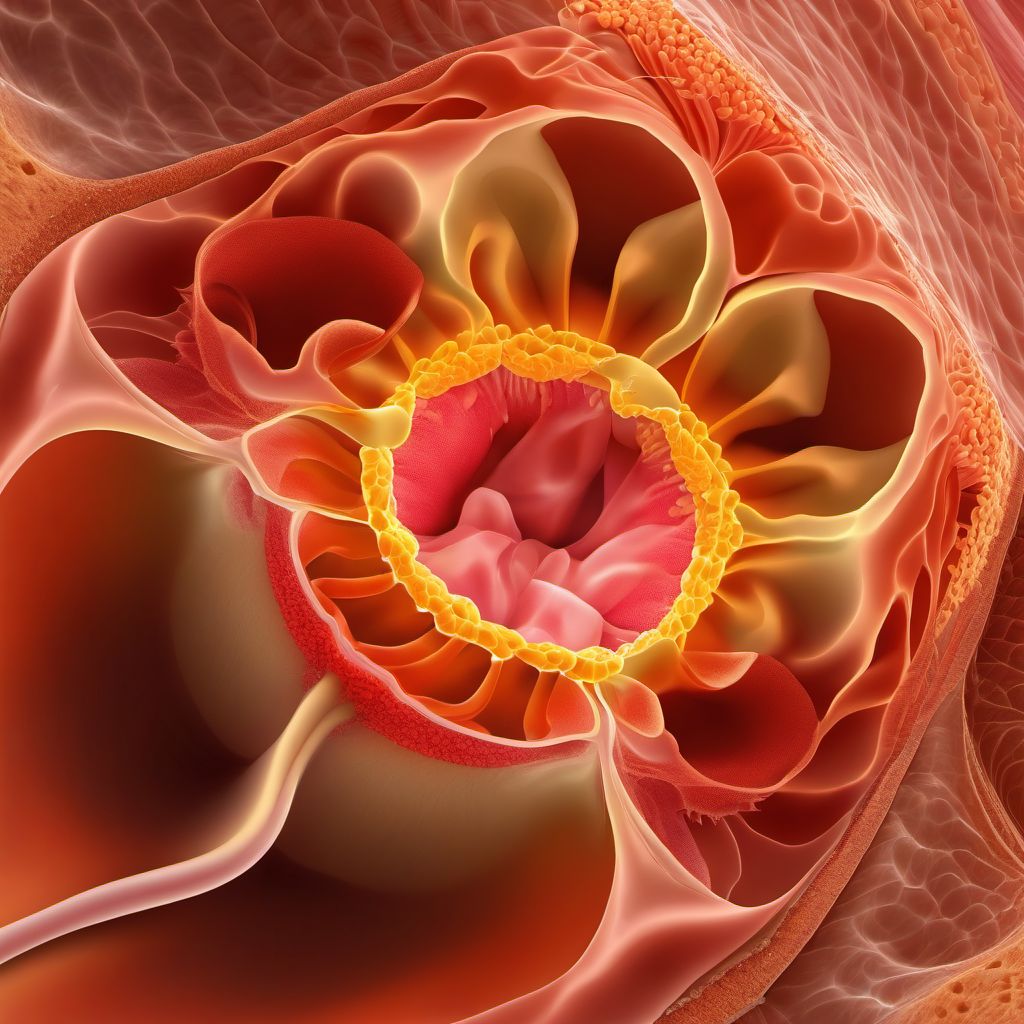 Erosion and ectropion of cervix uteri digital illustration