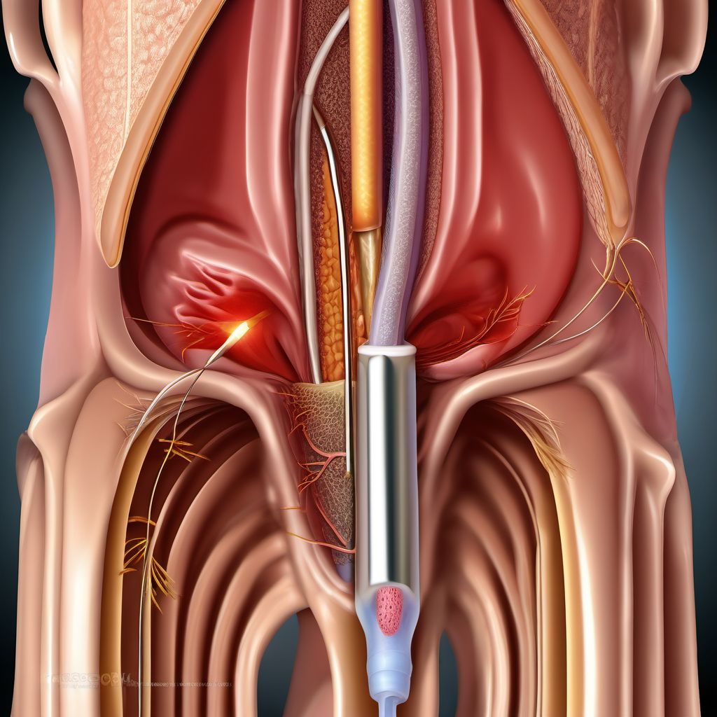 Postprocedural urethral stricture, male digital illustration