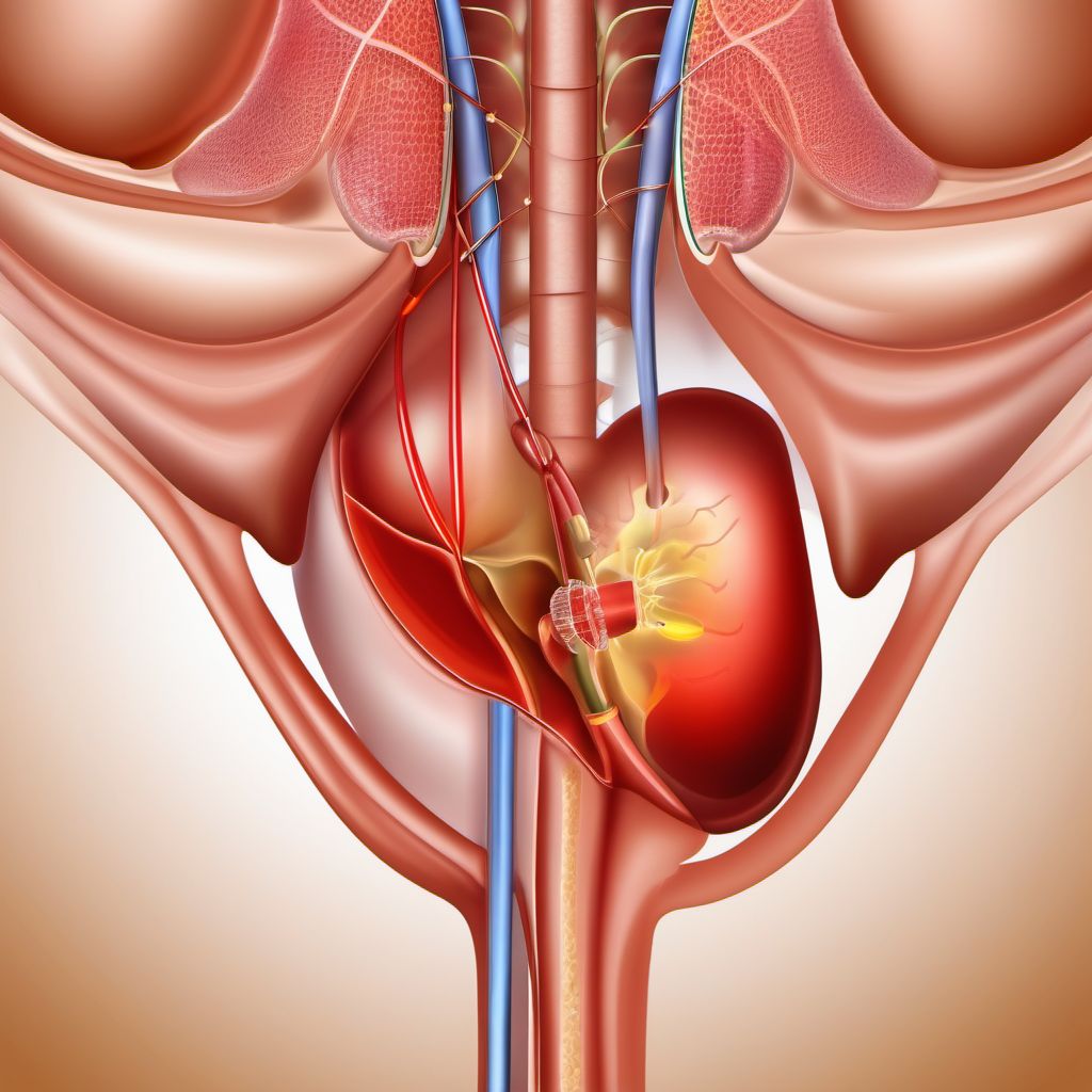 Complication of incontinent external stoma of urinary tract digital illustration