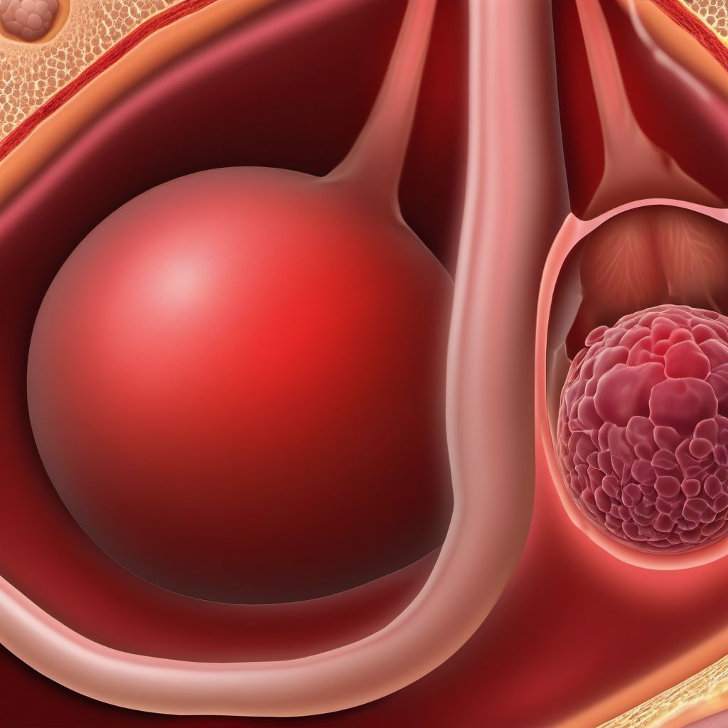 Postprocedural hematoma and seroma of a genitourinary system organ or structure following a procedure digital illustration