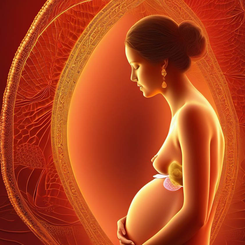 Eclampsia complicating pregnancy digital illustration