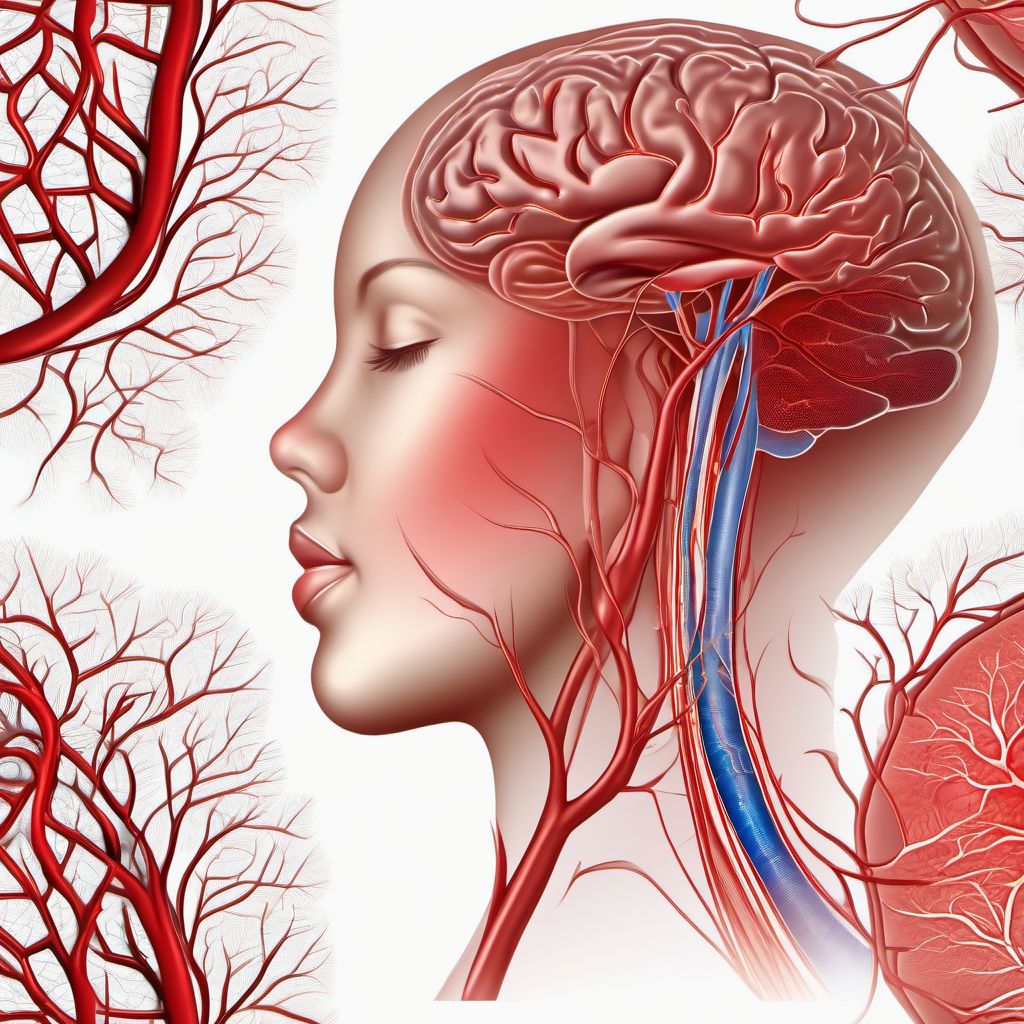 Cerebral venous thrombosis in pregnancy digital illustration