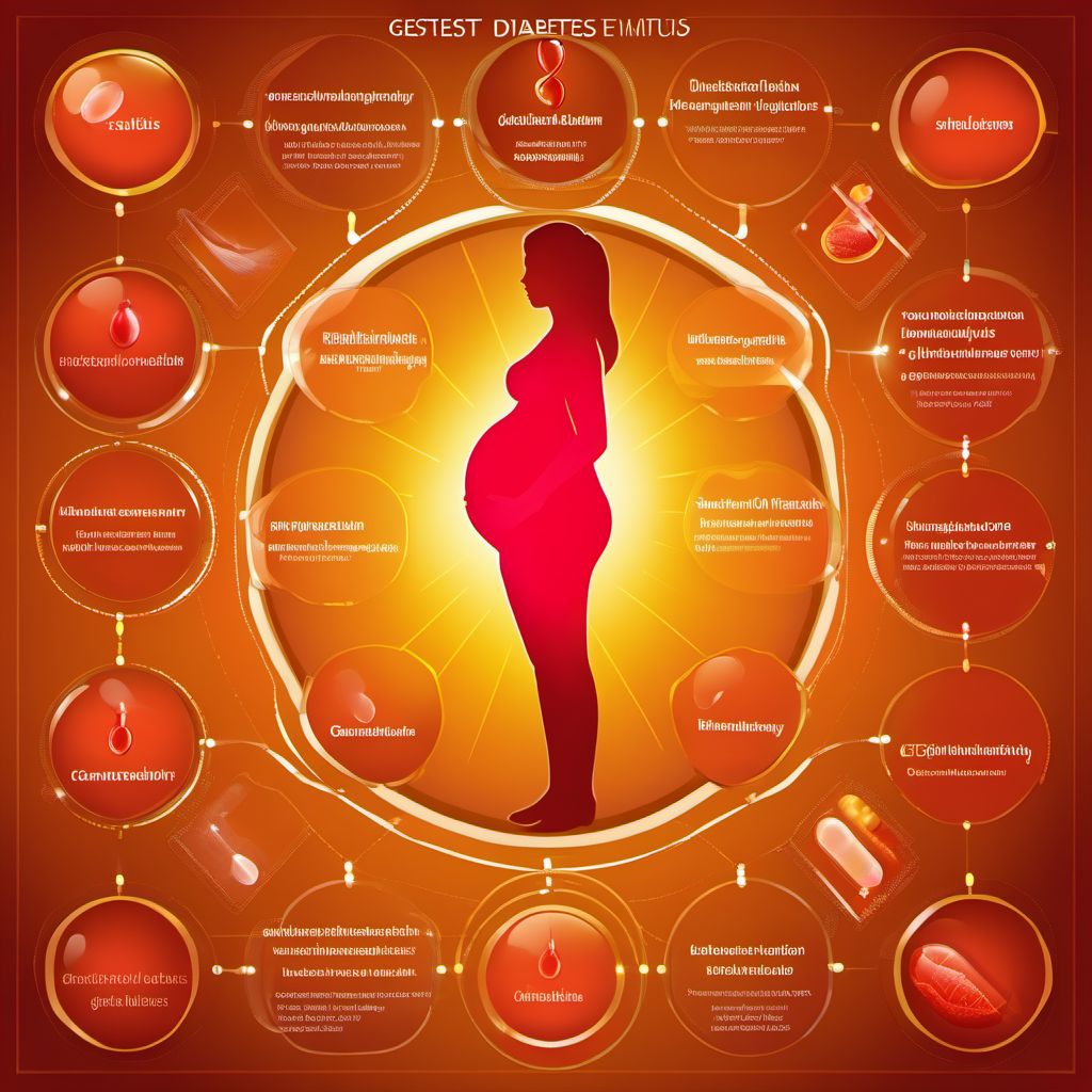 Gestational diabetes mellitus in pregnancy digital illustration