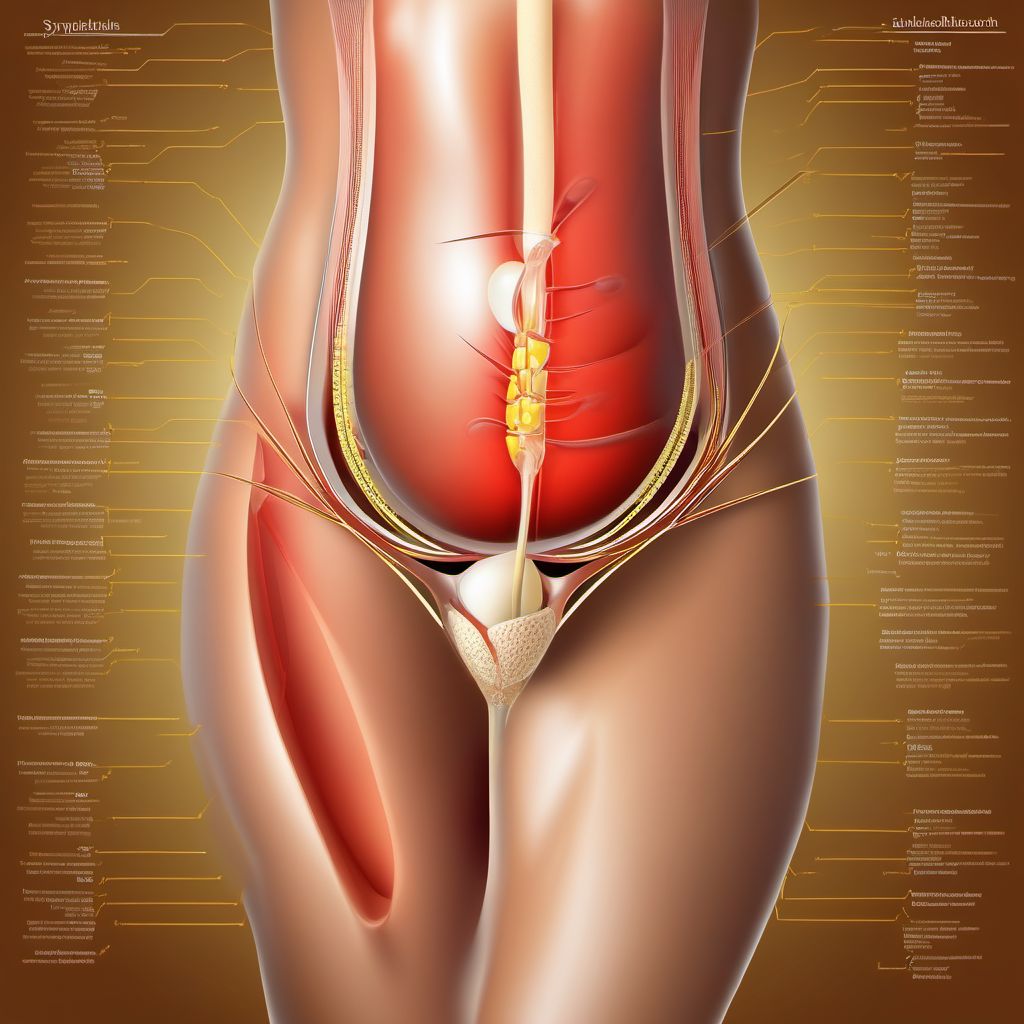 Subluxation of symphysis (pubis) in childbirth digital illustration