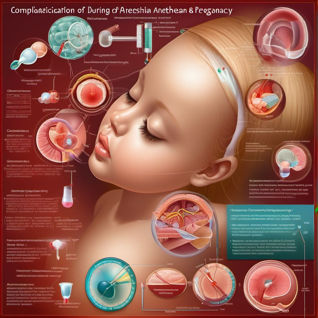 Complications of anesthesia during pregnancy digital illustration