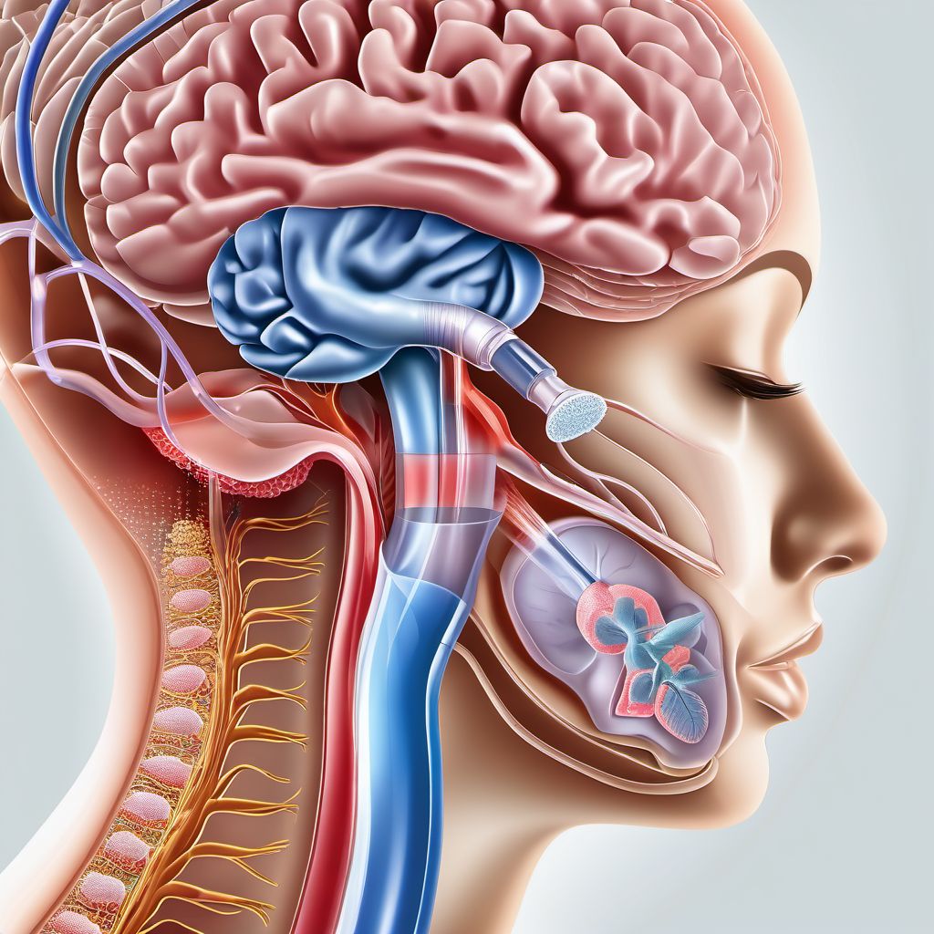 Cerebral anoxia due to anesthesia during pregnancy digital illustration