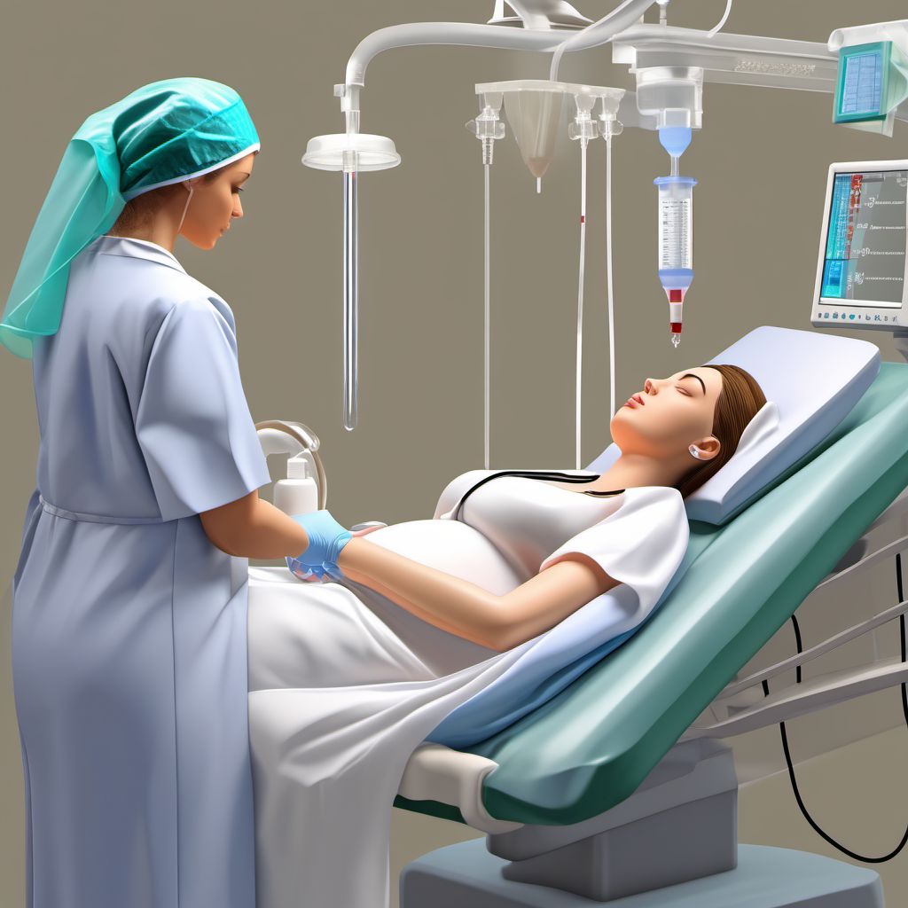 Failed or difficult intubation for anesthesia during pregnancy digital illustration