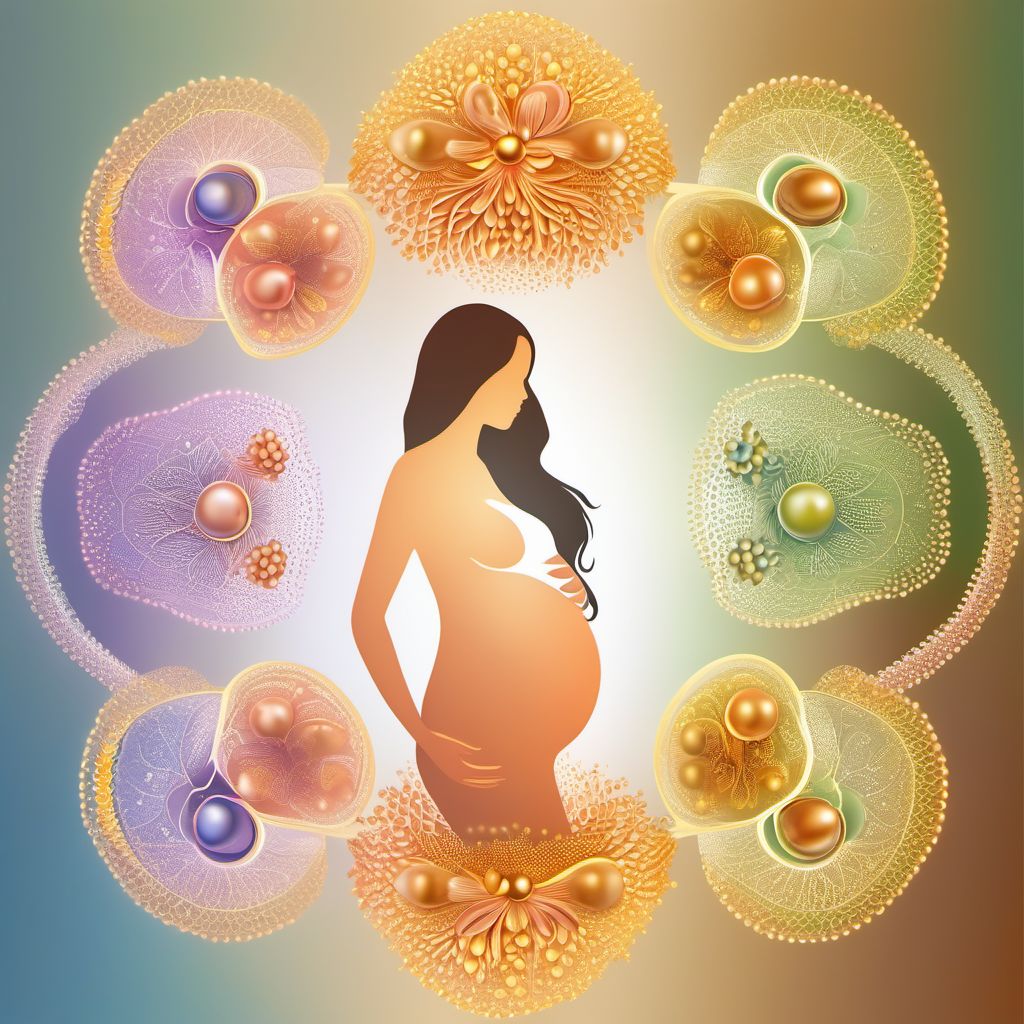 Quadruplet pregnancy with two or more monoamniotic fetuses digital illustration