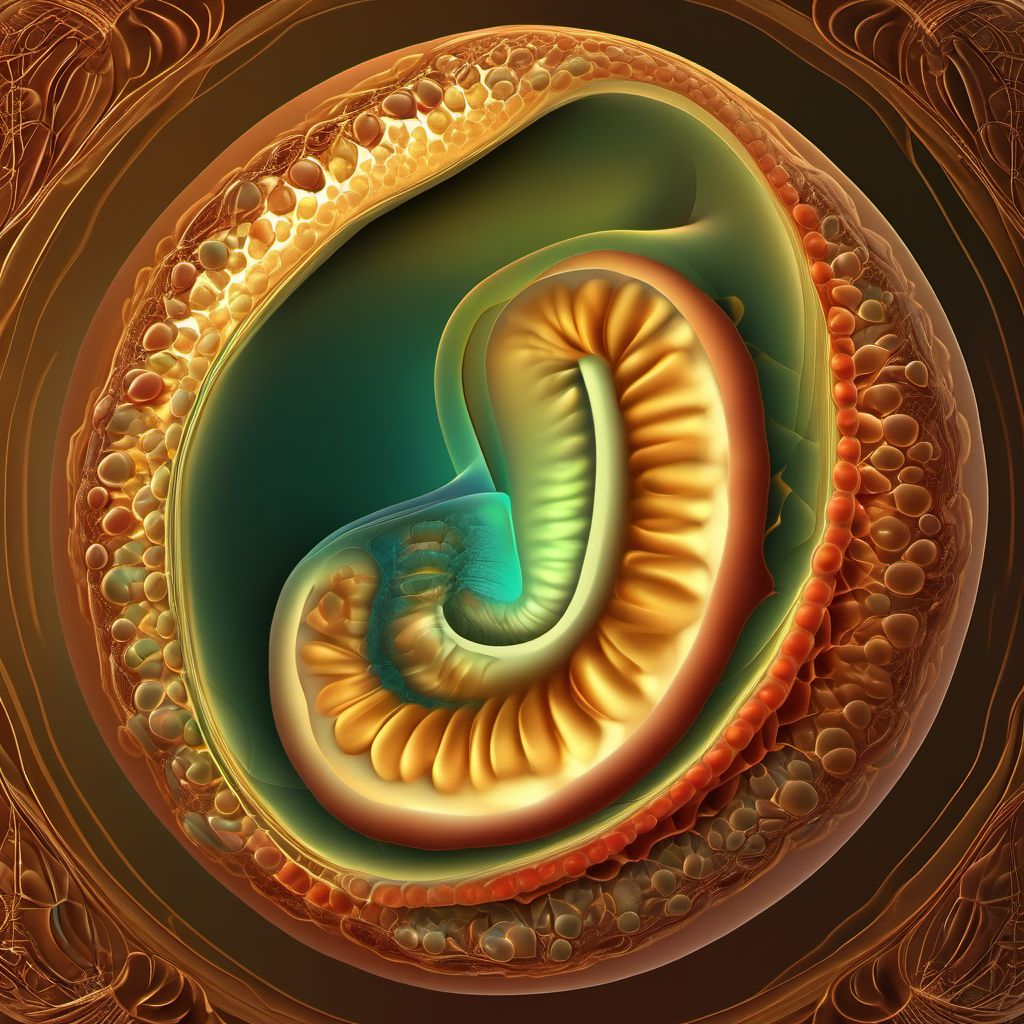 Papyraceous fetus, unspecified trimester digital illustration