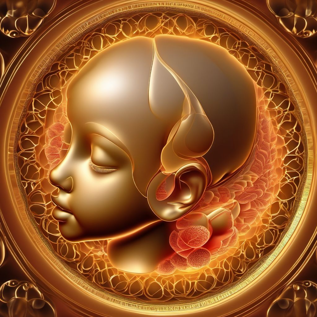 Papyraceous fetus, first trimester digital illustration