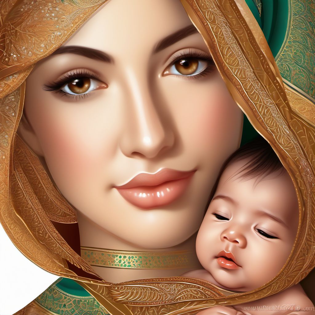 Maternal care for face, brow and chin presentation digital illustration