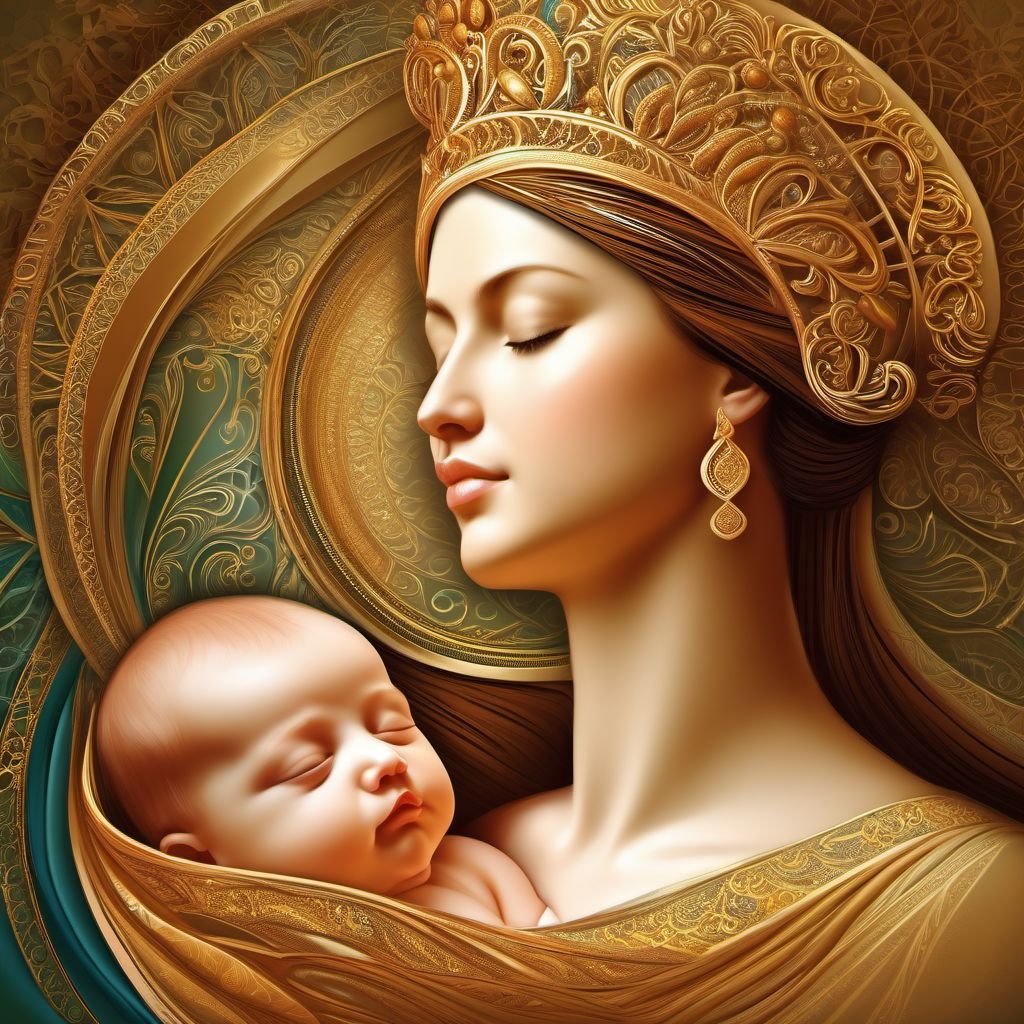 Maternal care for high head at term digital illustration