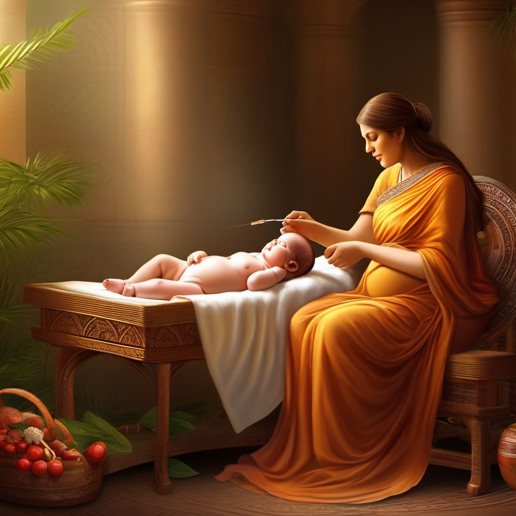 Maternal care for other rhesus isoimmunization, third trimester digital illustration