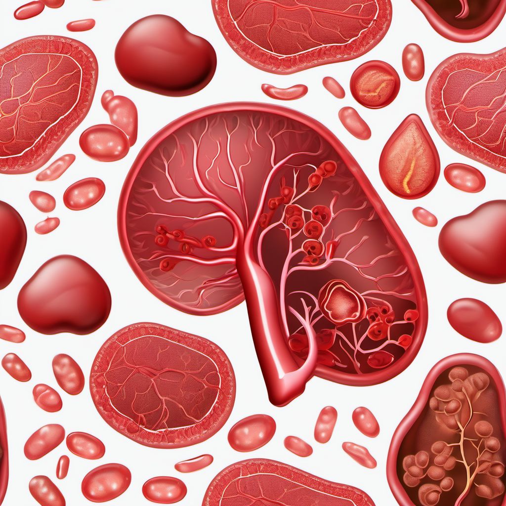 Complete placenta previa NOS or without hemorrhage digital illustration