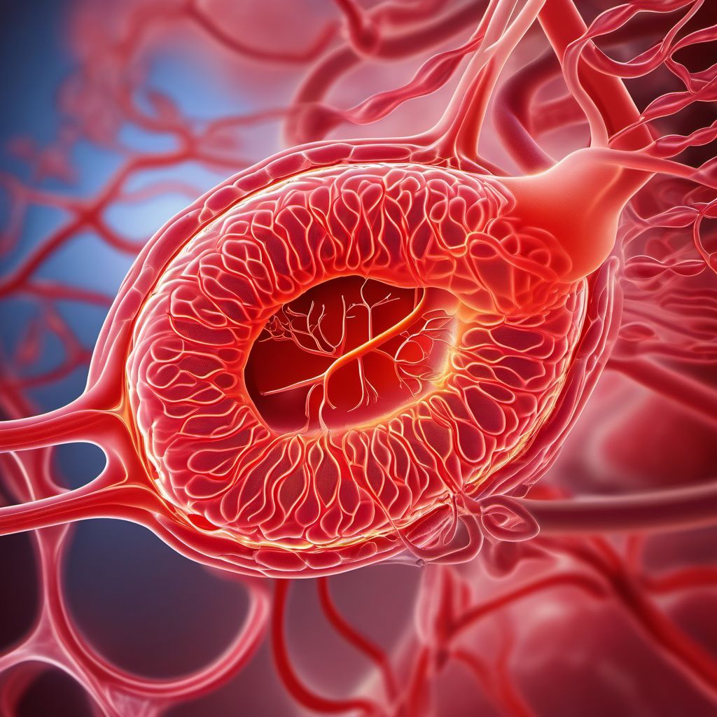 Premature separation of placenta with disseminated intravascular coagulation digital illustration