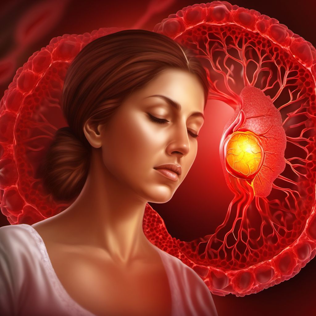 Antepartum hemorrhage with afibrinogenemia digital illustration