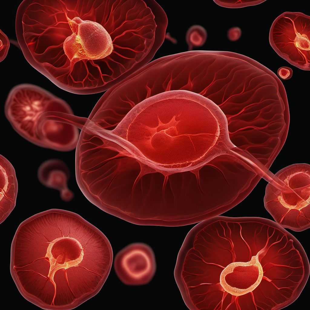 Antepartum hemorrhage with disseminated intravascular coagulation digital illustration