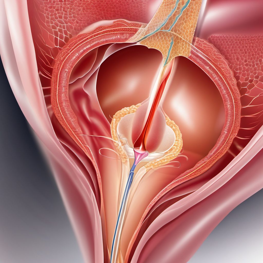 Third degree perineal laceration during delivery digital illustration