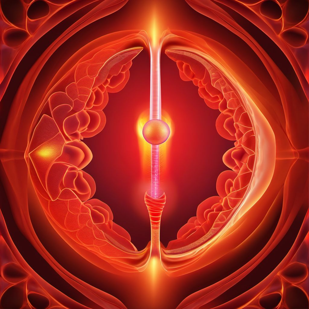 Rupture of uterus (spontaneous) before onset of labor digital illustration