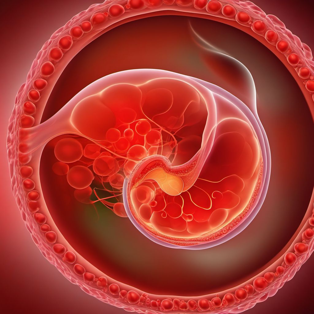 Amniotic fluid embolism in the puerperium digital illustration