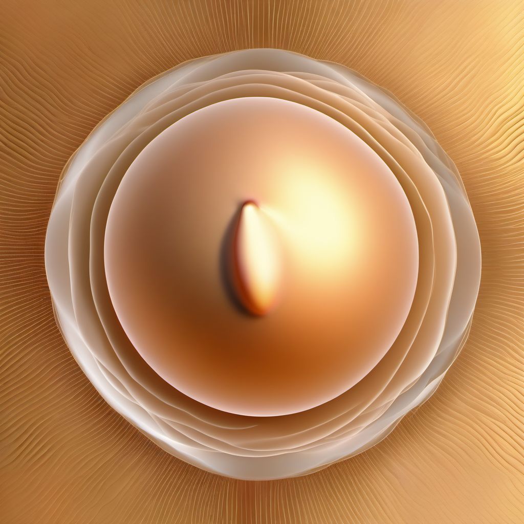 Retracted nipple associated with lactation digital illustration