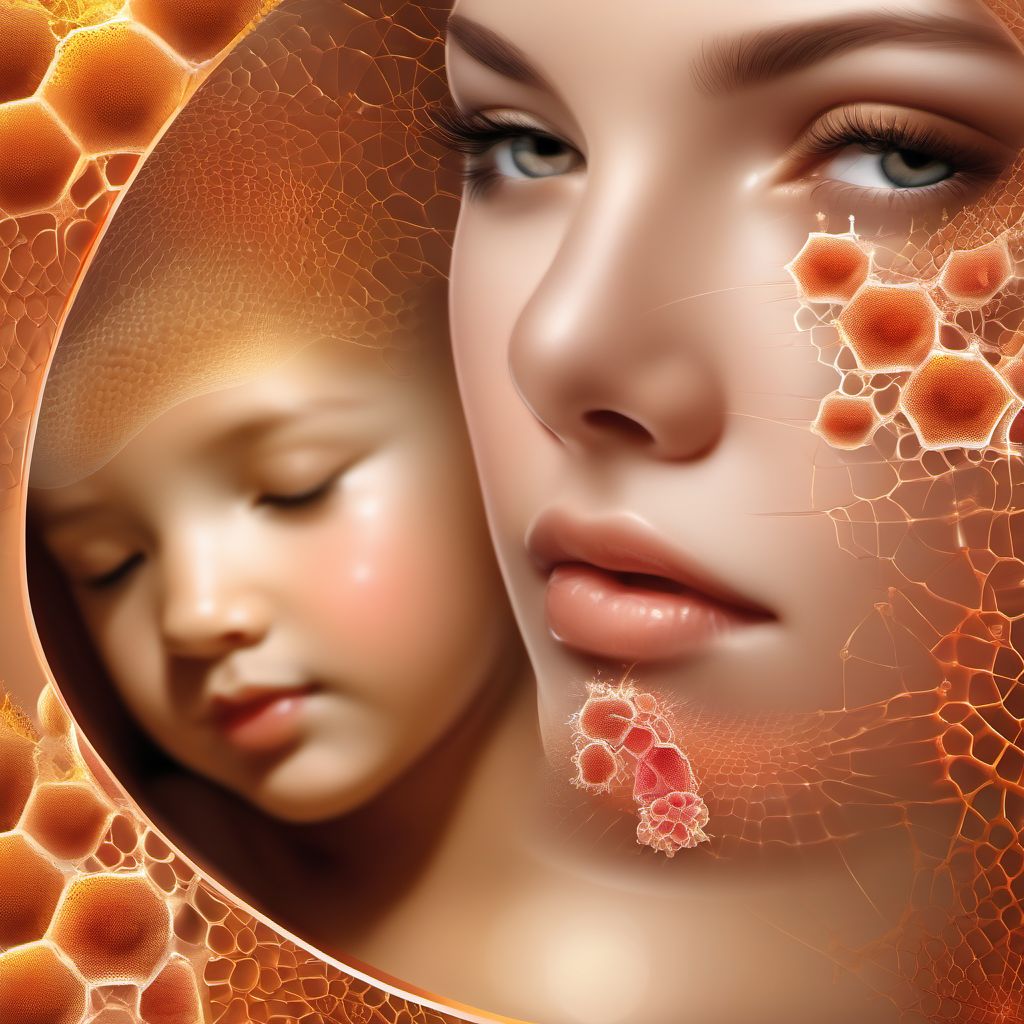 Diseases of the skin and subcutaneous tissue complicating childbirth digital illustration