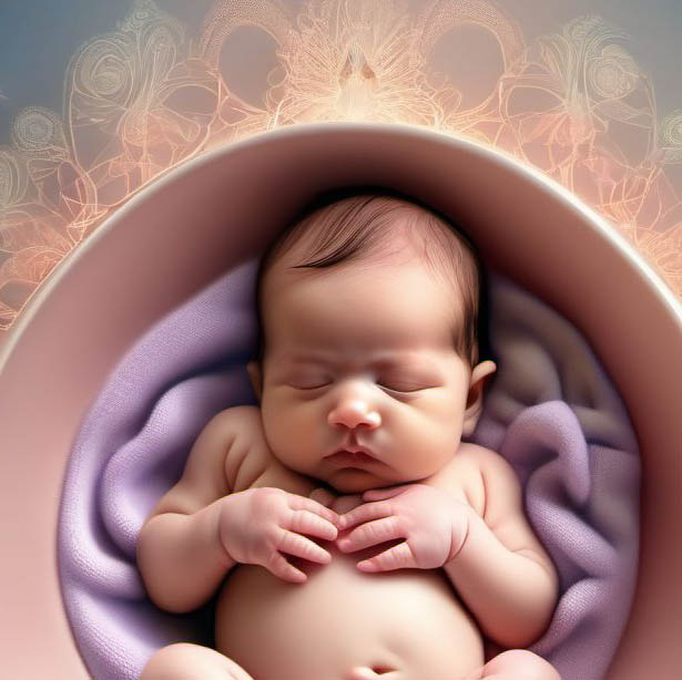 Newborn affected by other and unspecified conditions of umbilical cord digital illustration