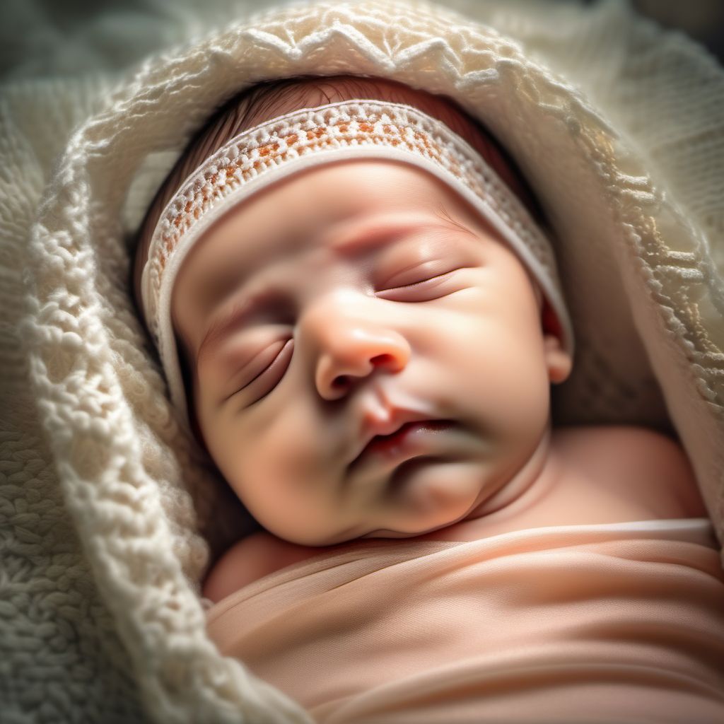 Newborn affected by other specified complications of labor and delivery digital illustration